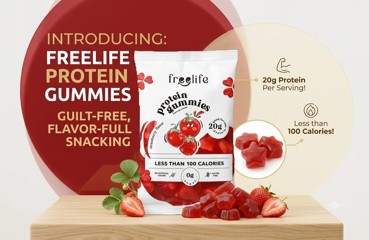Free Life Protien Gummies Strawberry